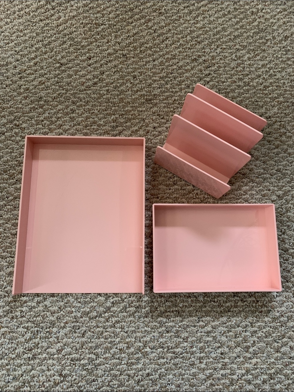 Blush Pink Desk Organizer Set for Home Office